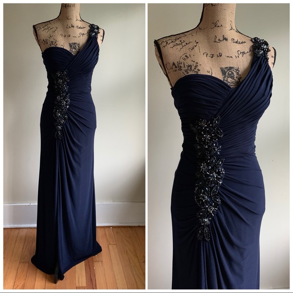 Xscape Dresses & Skirts - Xscape blue one shoulder dress size 4